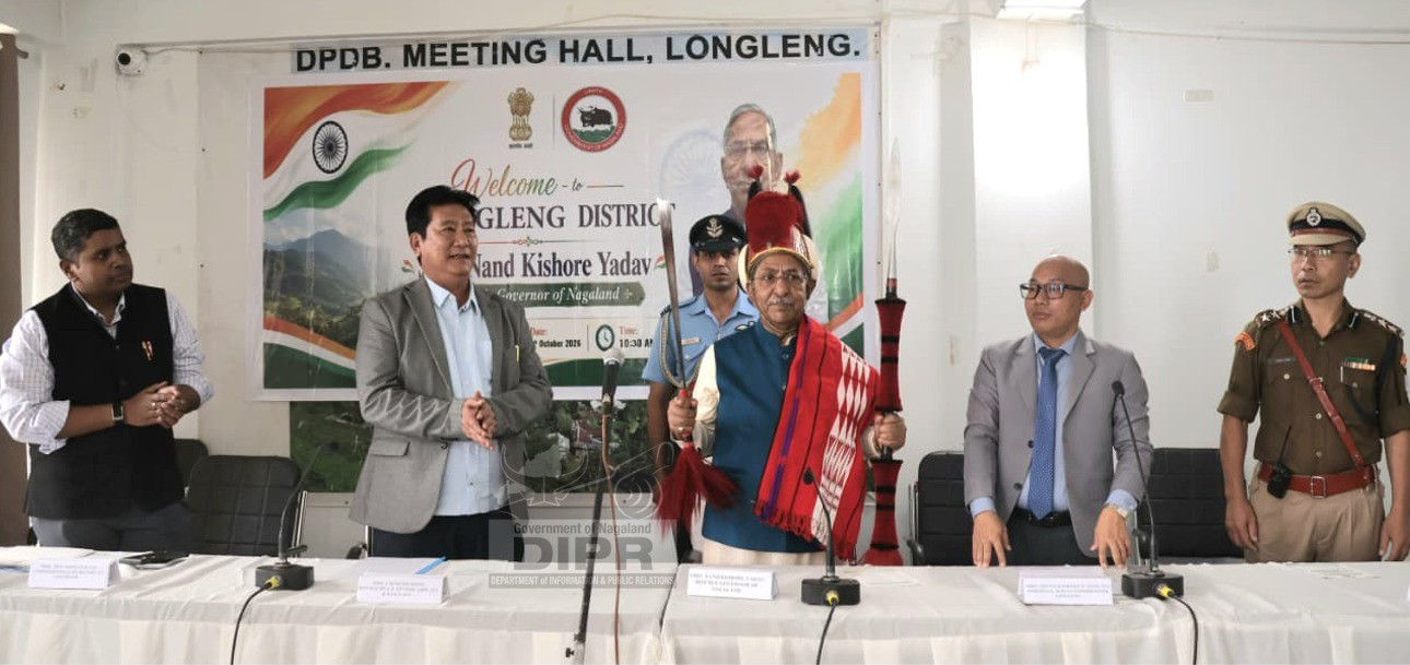 Governor, Nand Kishore Yadav being felicitated during his visit to Longleng