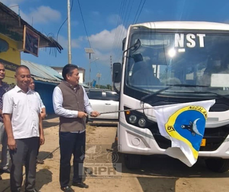 Jacob flags off Niuland-Dimapur NST bus service - Nagaland ...